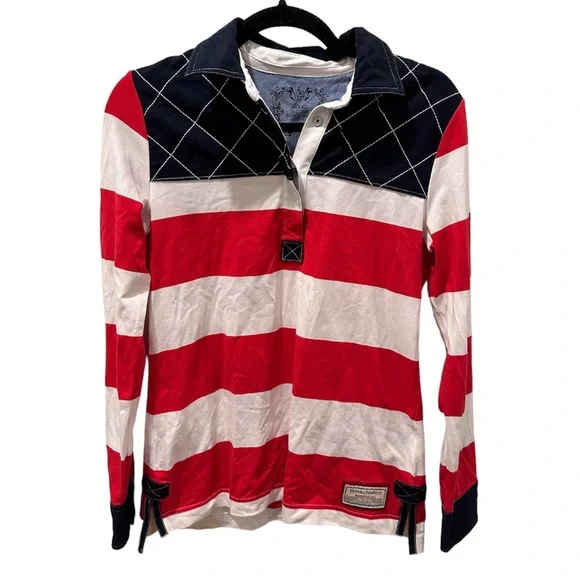 Brooks Brothers 1818 long sleeve patch detail rugby shirt - Picture 1 of 7